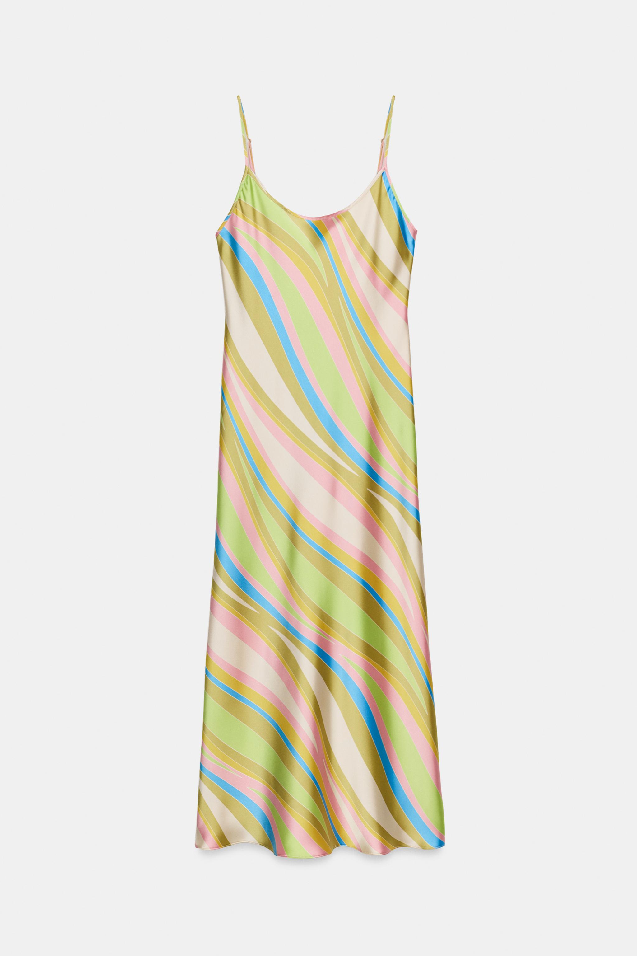 PRINTED SATIN EFFECT MIDI DRESS